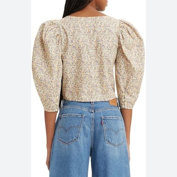 Levi's sz XL everyday crop floral blouse shirt new with tags WT25 - Picture 2 of 9